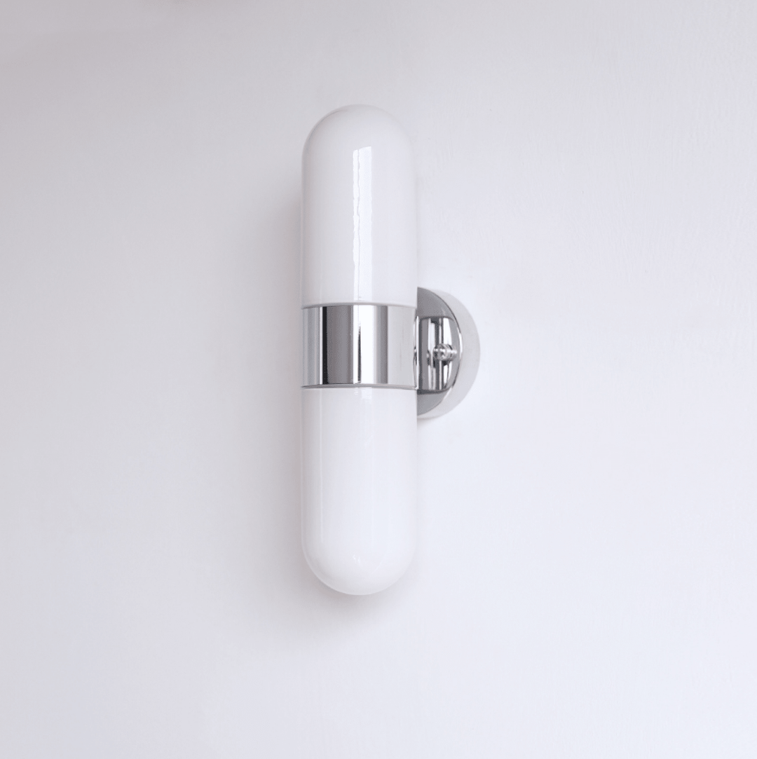 Vertical Capsule Glass Wall Sconce