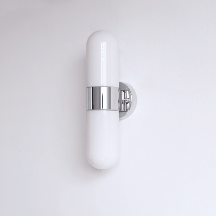 Vertical Capsule Glass Wall Sconce