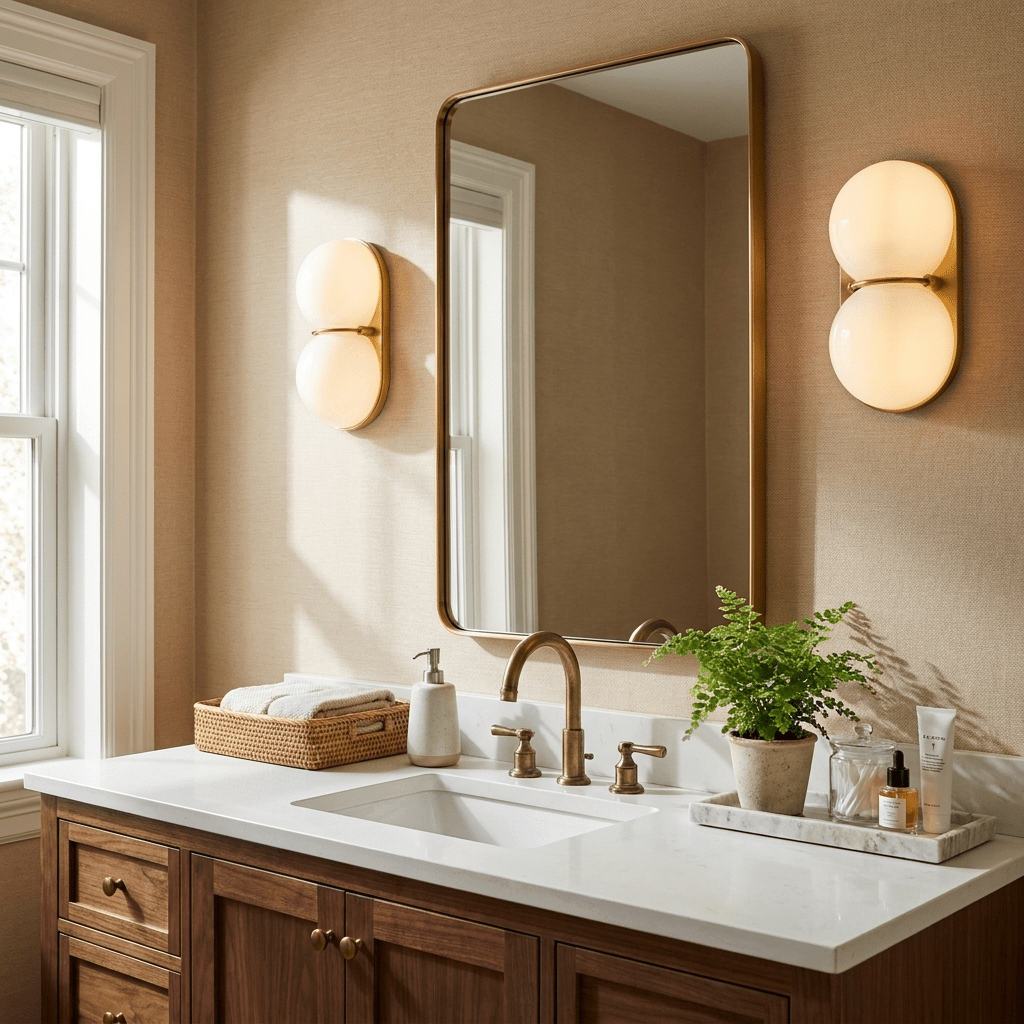 Two Globe Glass Wall Sconce