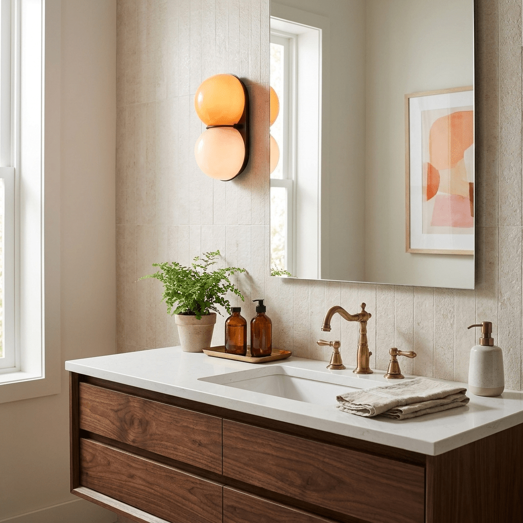 Two Globe Glass Wall Sconce