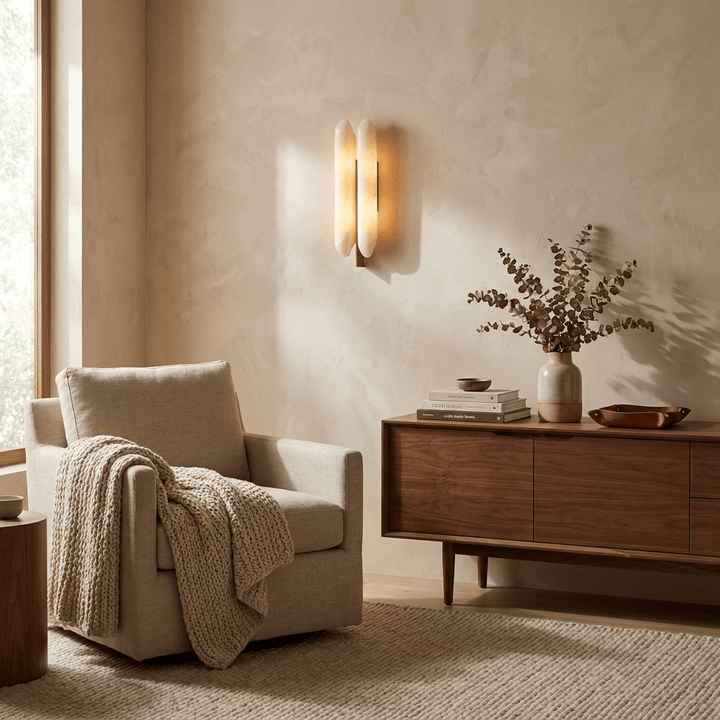 Husk Alabaster Wall Sconce