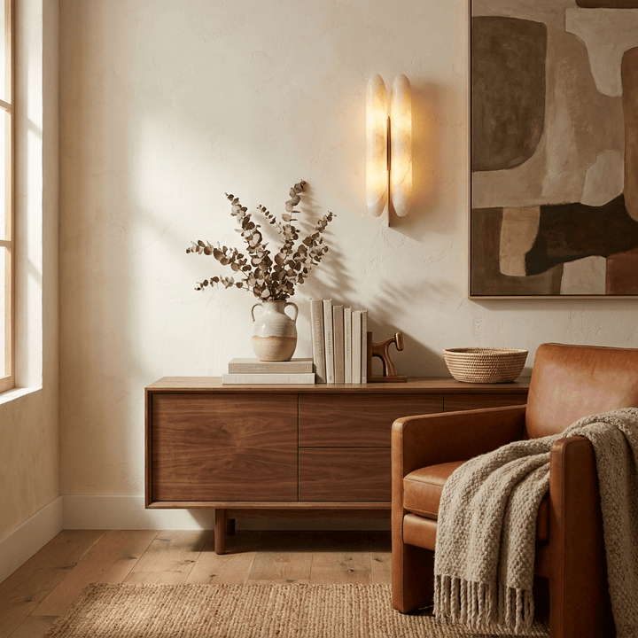 Husk Alabaster Wall Sconce