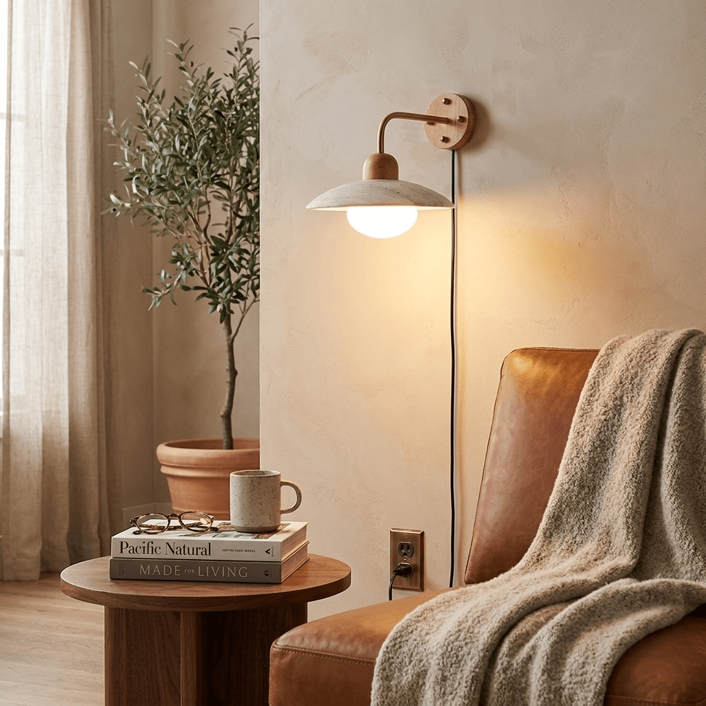 Dome Arm Plug-in Wall Lamp
