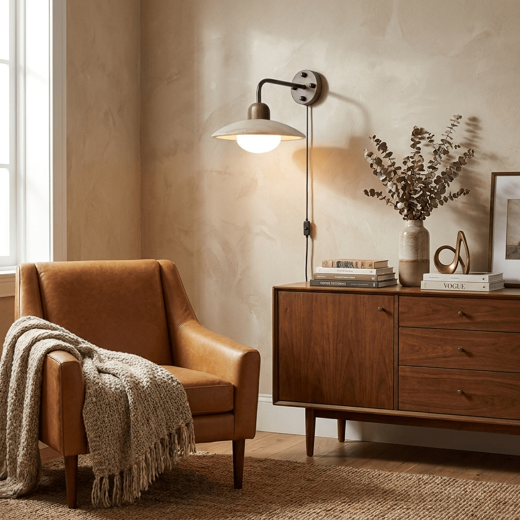 Dome Arm Plug-in Wall Lamp