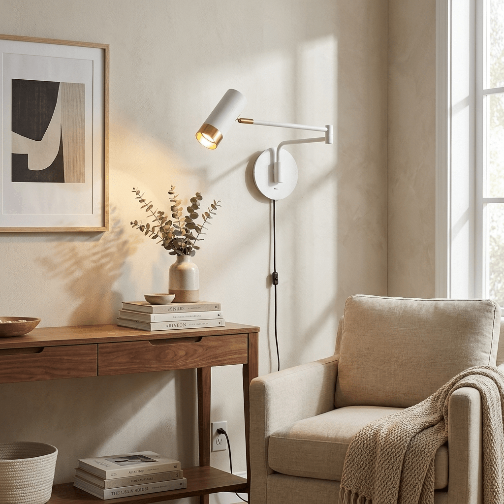 Ridge Arm Plug-in Wall Lamp