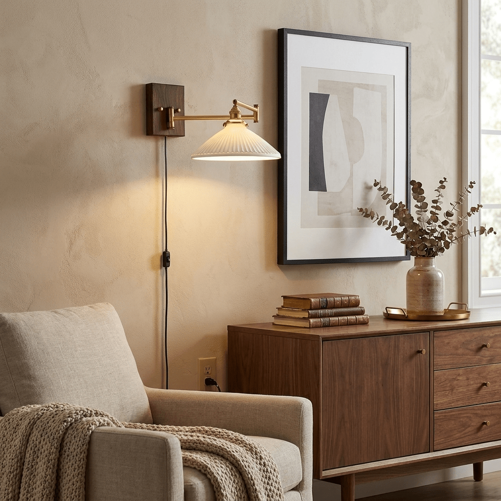 Ceramic Geometry Plug-in Wall Lamp