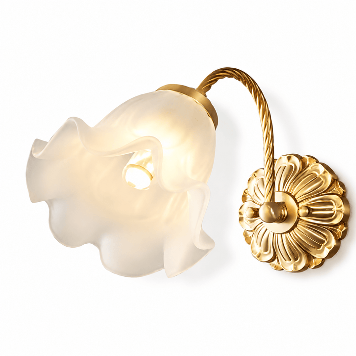 Brass Floral Glass Sconce