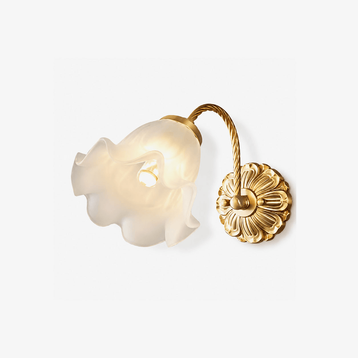 Brass Floral Glass Sconce