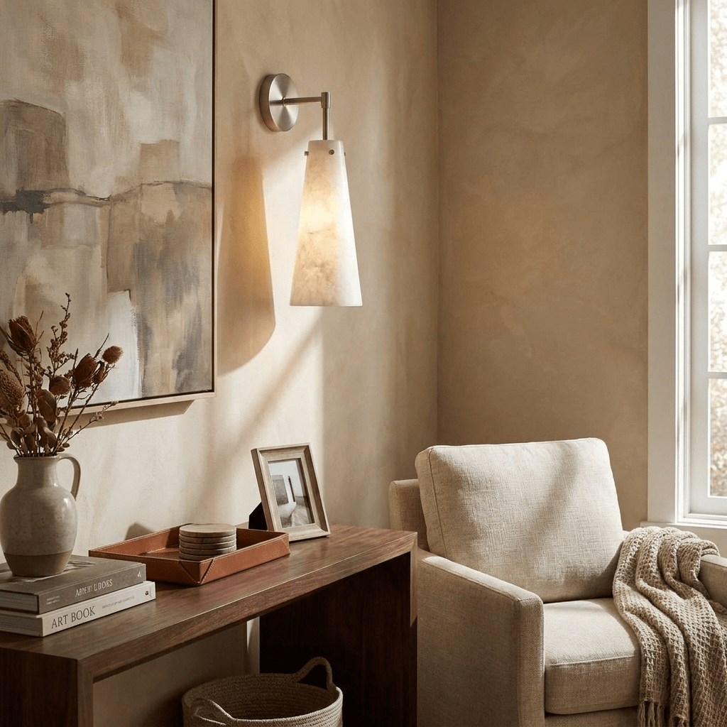 Aurelia Alabaster Cone Wall Sconce
