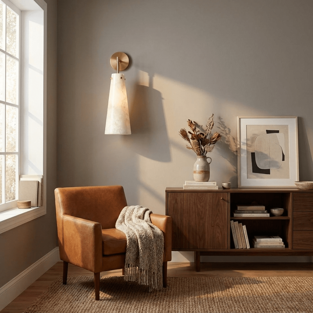 Aurelia Alabaster Cone Wall Sconce