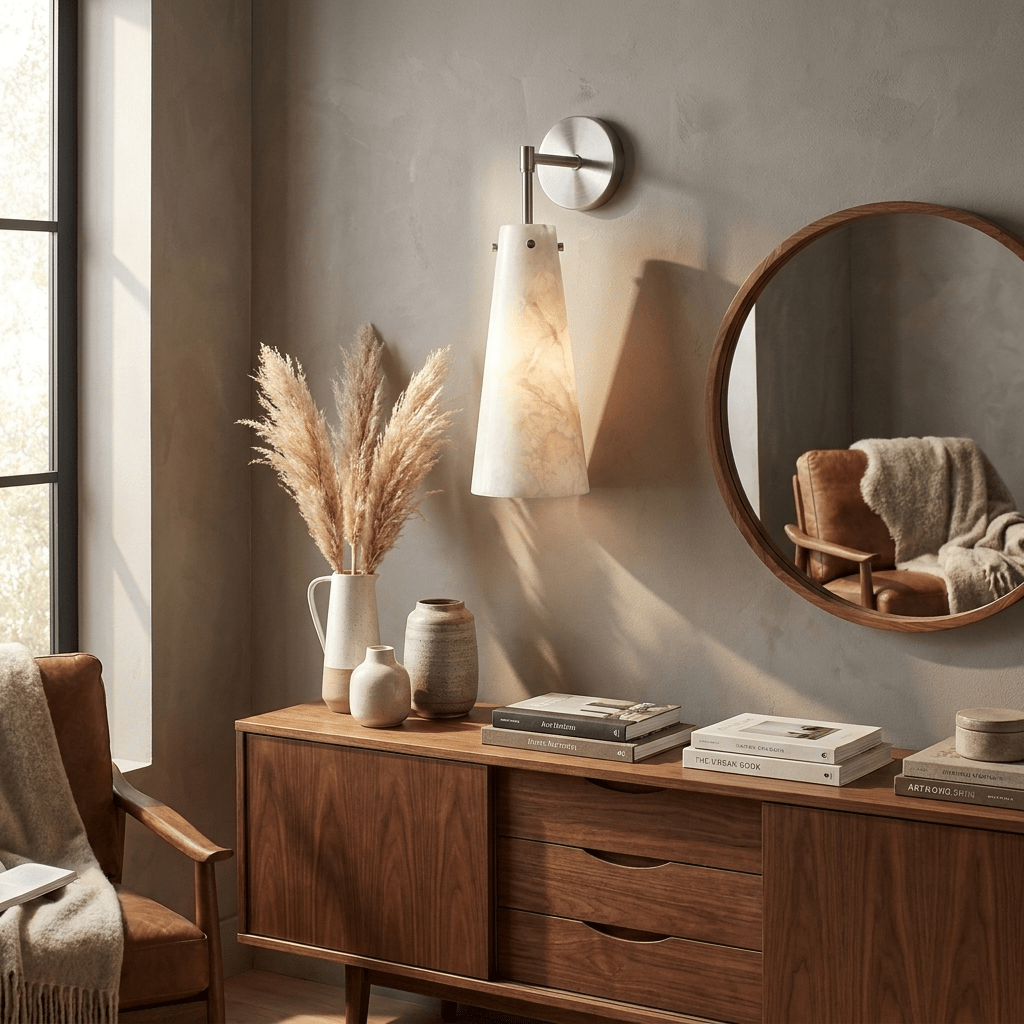 Aurelia Alabaster Cone Wall Sconce