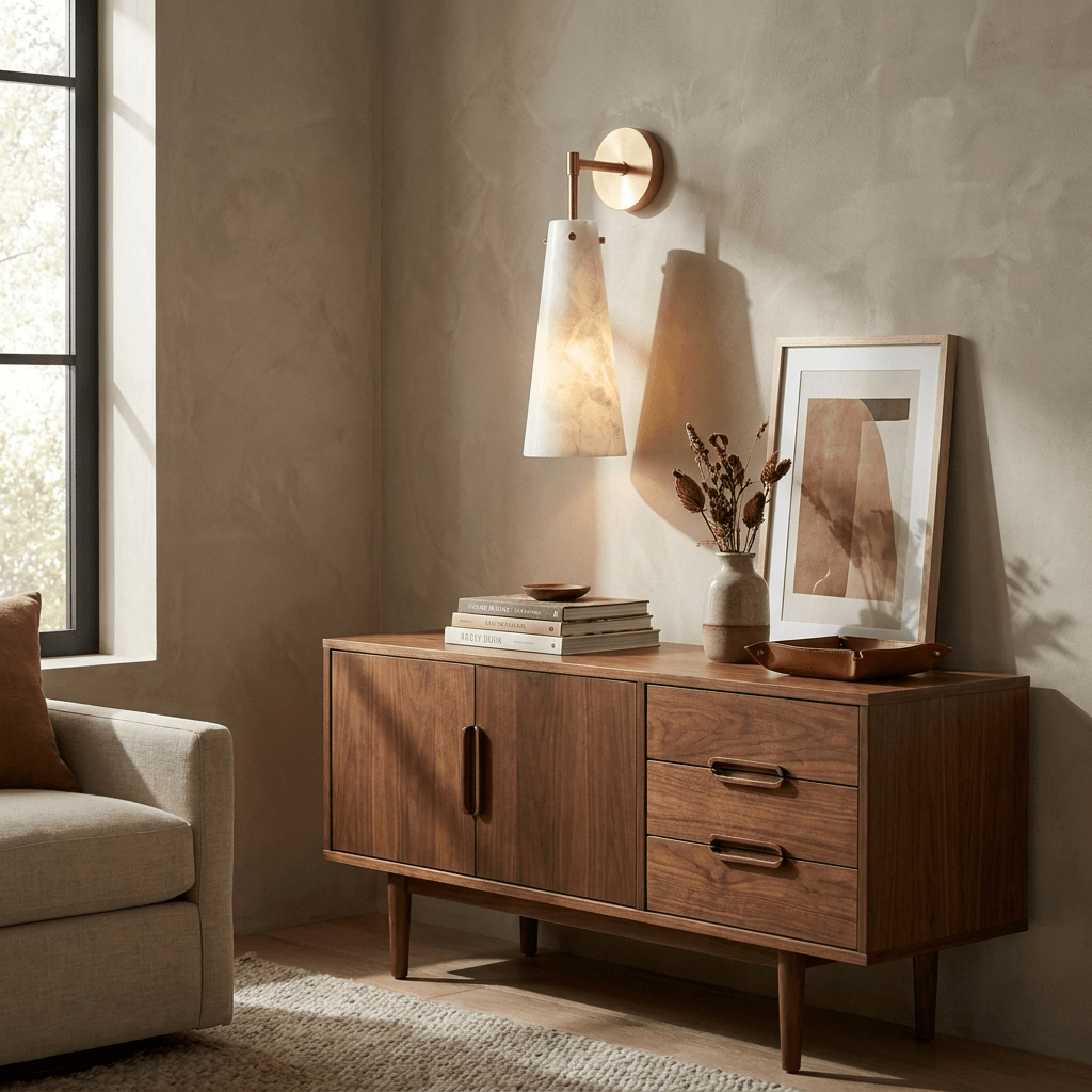 Aurelia Alabaster Cone Wall Sconce