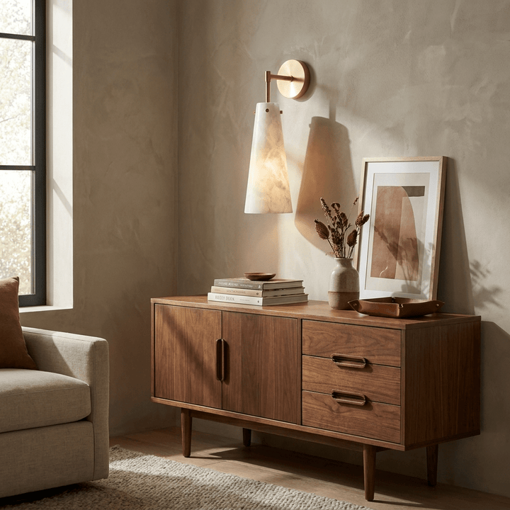 Aurelia Alabaster Cone Wall Sconce