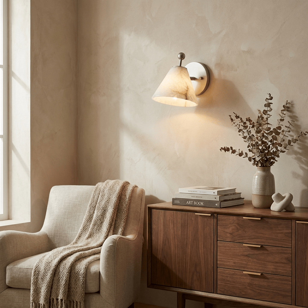 Alabaster Angled Wall Sconce