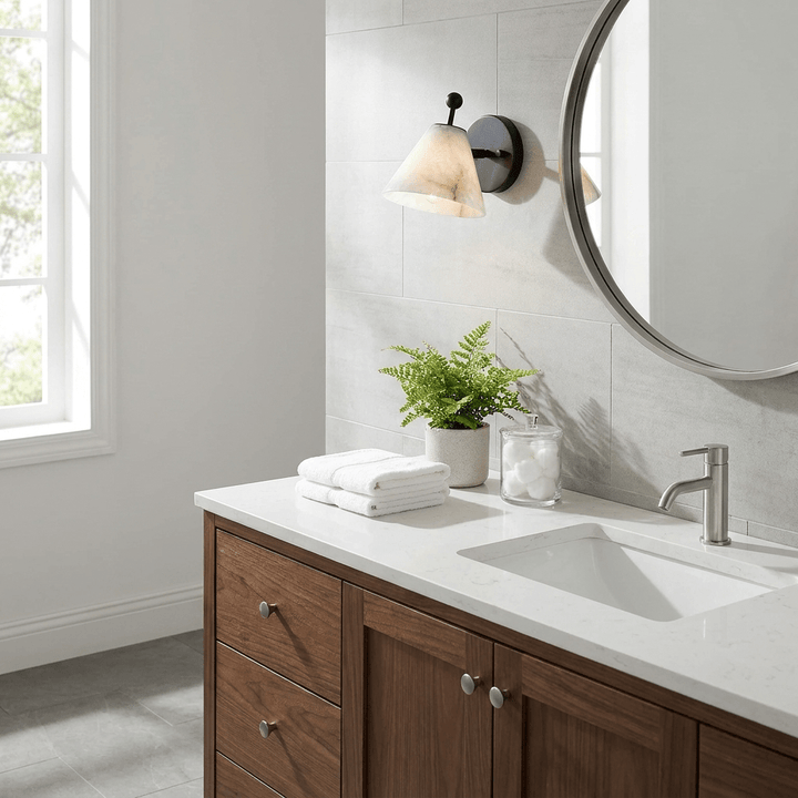 Alabaster Angled Wall Sconce