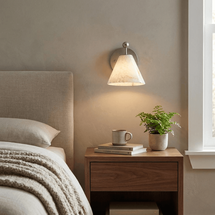 Alabaster Angled Wall Sconce