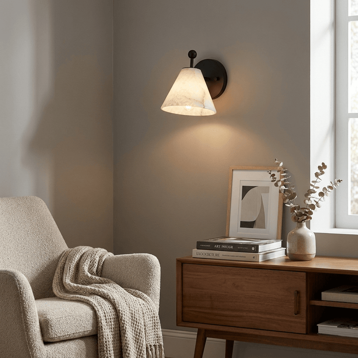 Alabaster Angled Wall Sconce