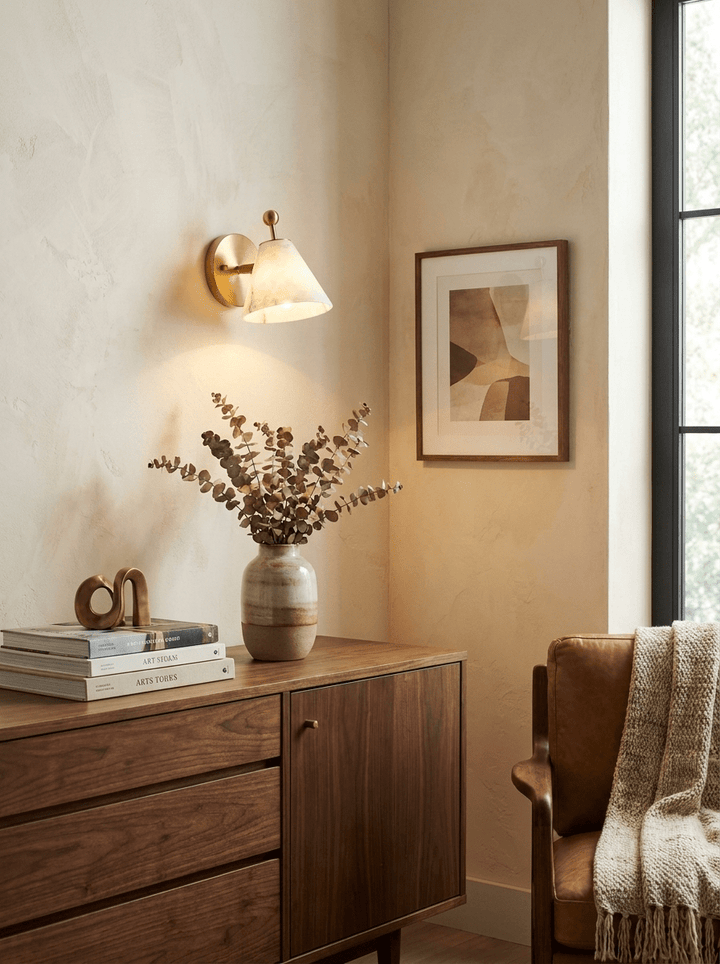 Alabaster Angled Wall Sconce