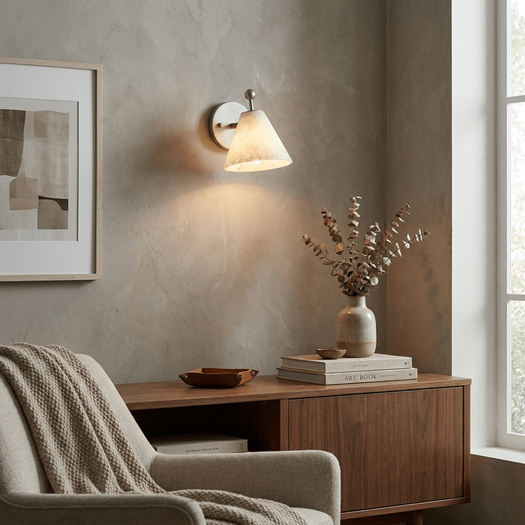Alabaster Angled Wall Sconce