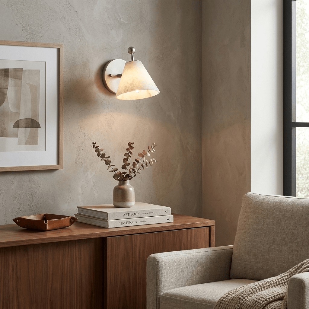 Alabaster Angled Wall Sconce