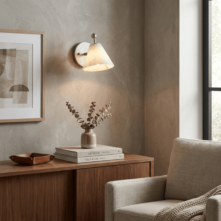 Alabaster Angled Wall Sconce