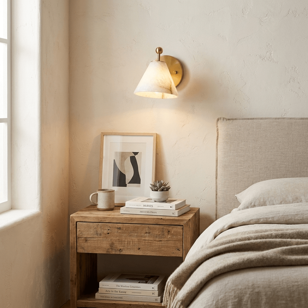 Alabaster Angled Wall Sconce
