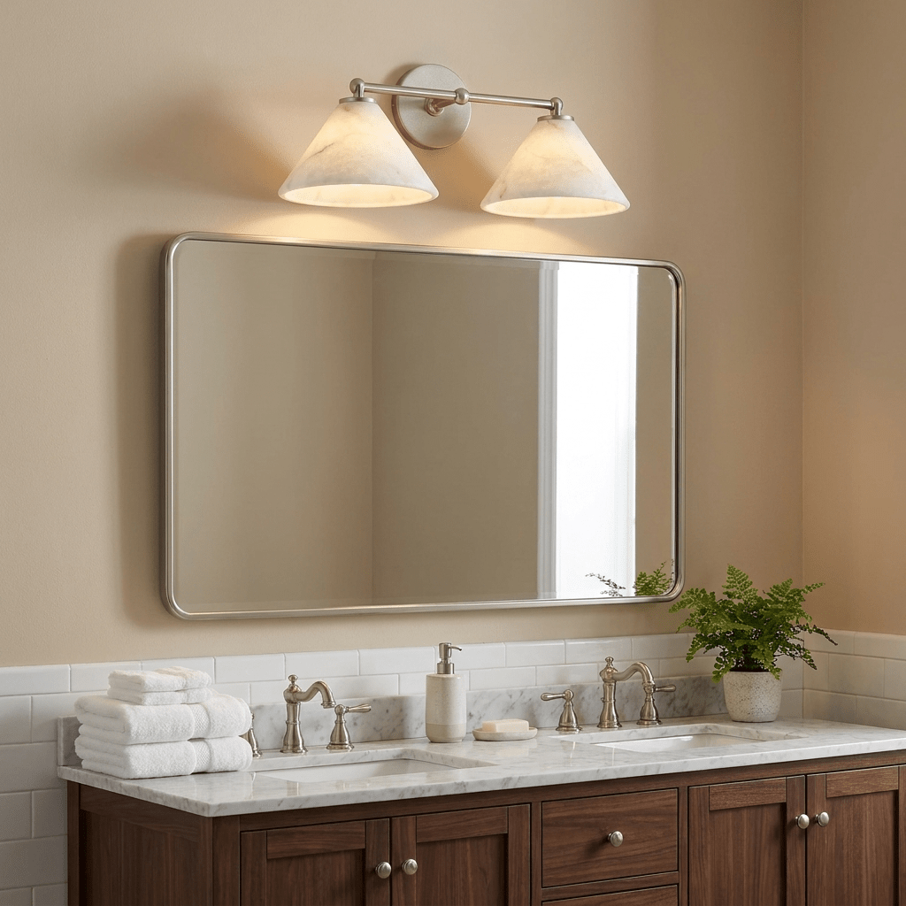 Aveline Alabaster Double Cone Wall Sconce
