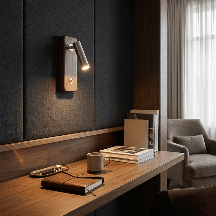 Rowan Wood LED Reading Wall Sconce