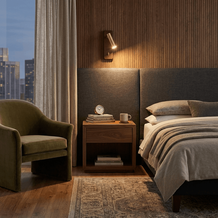 Rowan Wood LED Reading Wall Sconce