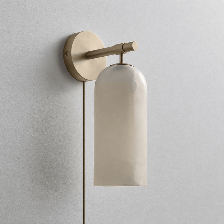 Pillar Alabaster Plug-in Wall Sconce