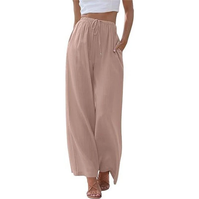 KLASSIEKE BROEK MET WIJDE PIJPEN VOOR VROUWEN