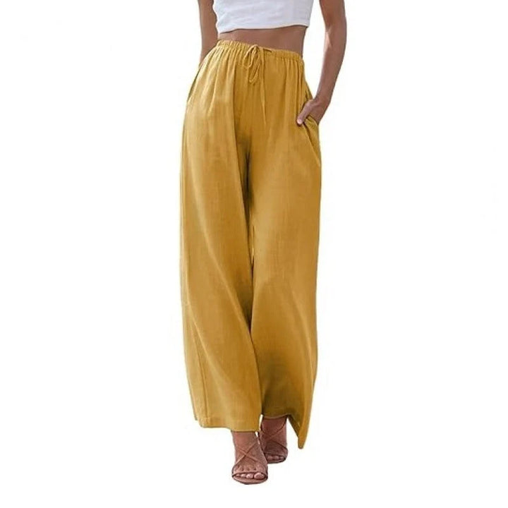 KLASSIEKE BROEK MET WIJDE PIJPEN VOOR VROUWEN