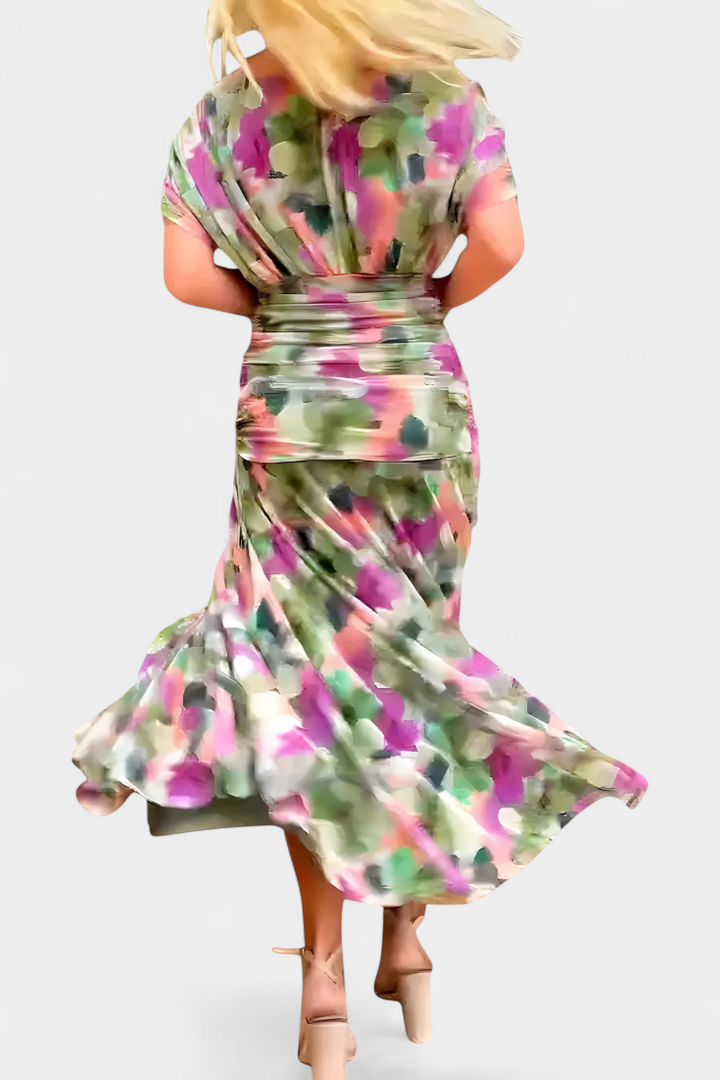 ELEGANTE GEDAPEERDE JURK VOOR VROUWEN