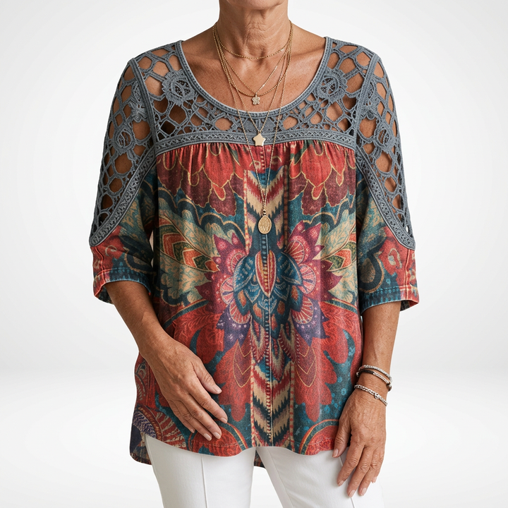 BLOUSE MET ETNISCHE PRINT VOOR VROUWEN