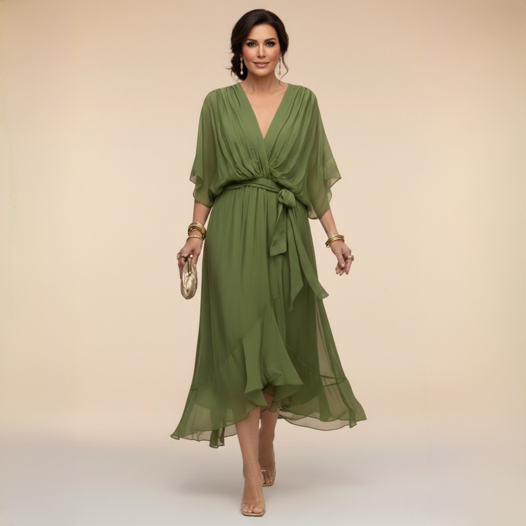 V-HALSMODEL CHIFFONJURK VOOR VROUWEN