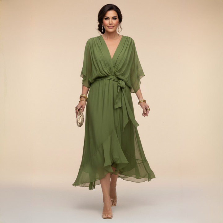 V-HALSMODEL CHIFFONJURK VOOR VROUWEN