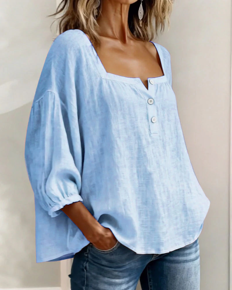 BLOUSE MET VIERKANTE HALS VOOR VROUWEN