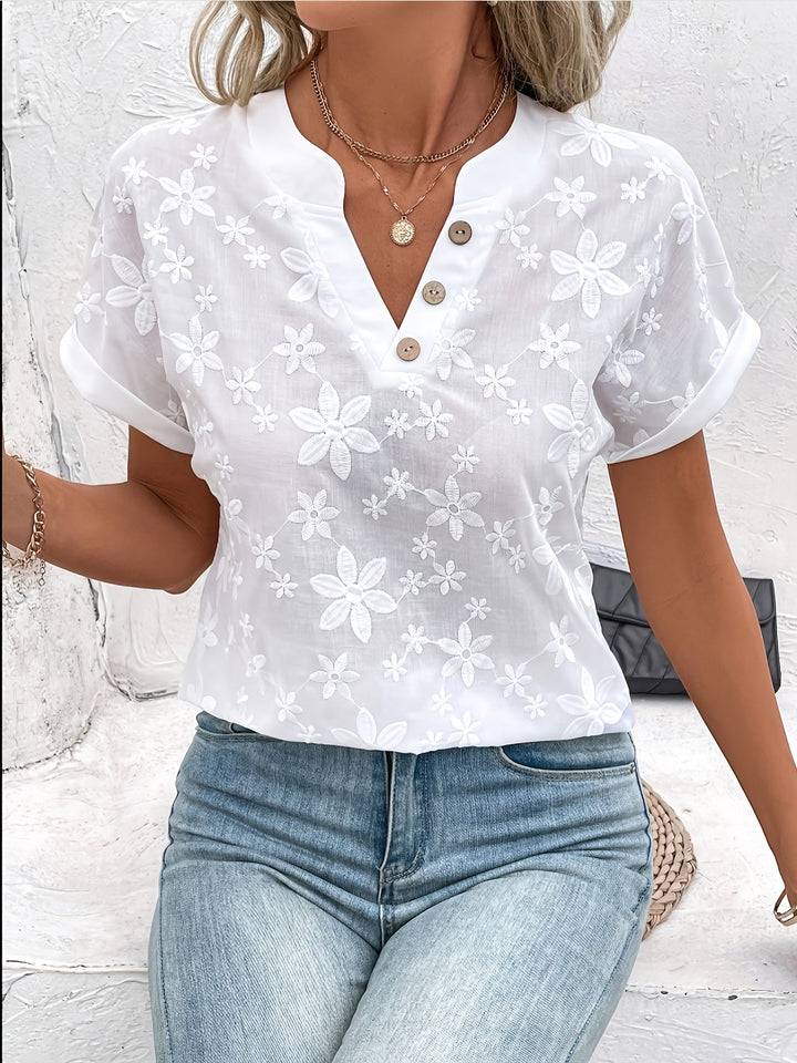 FLORELE BLOUSE MET V-HALS VOOR VROUWEN