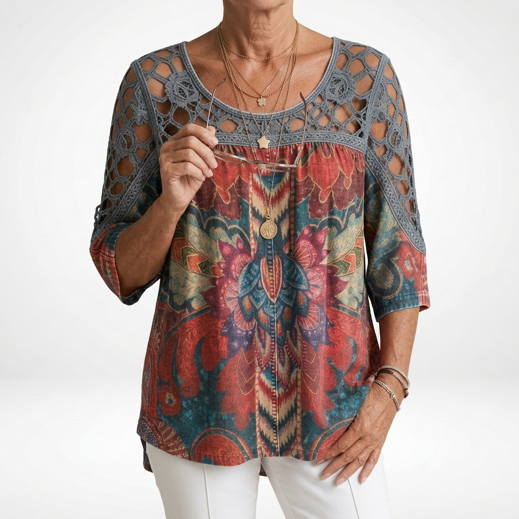 BLOUSE MET ETNISCHE PRINT VOOR VROUWEN