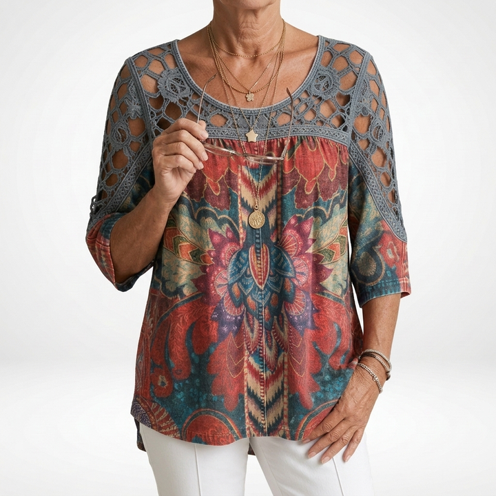 BLOUSE MET ETNISCHE PRINT VOOR VROUWEN