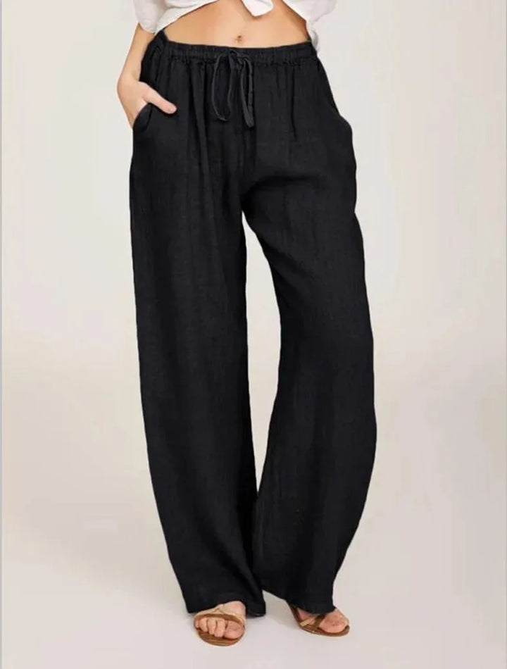 KLASSIEKE BROEK MET WIJDE PIJPEN VOOR VROUWEN