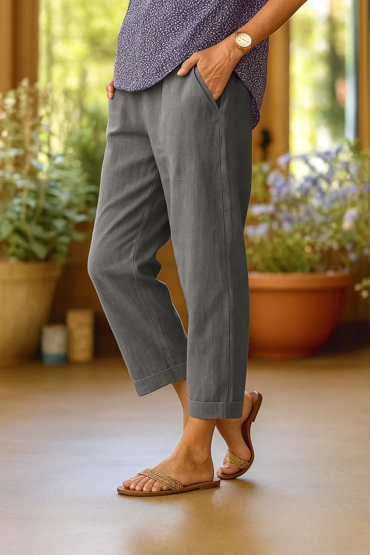 LINNEN BROEK MET RELAXTE PASVORM VOOR VROUWEN