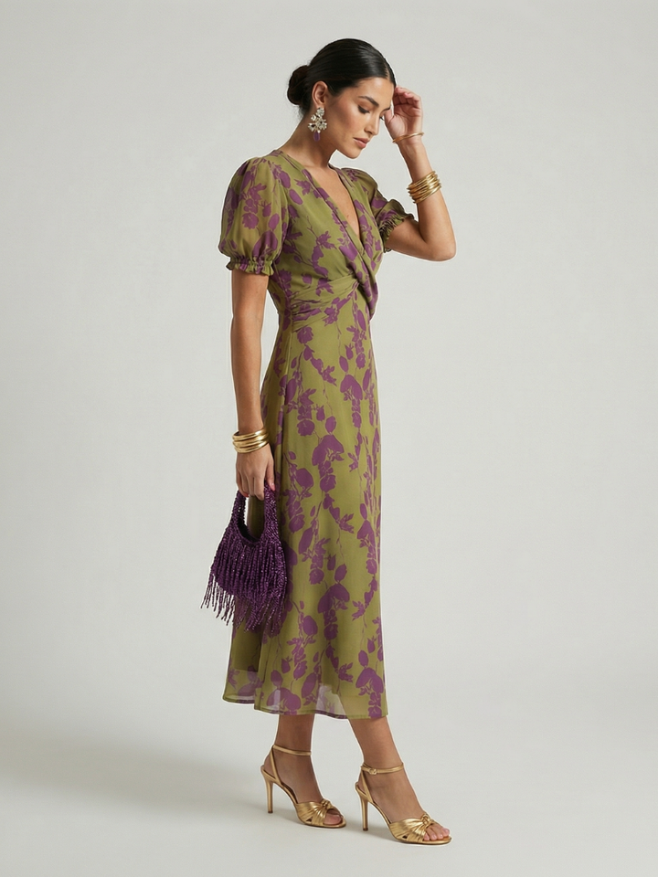 CHIQUE MIDI FLORELE JURK VOOR VROUWEN