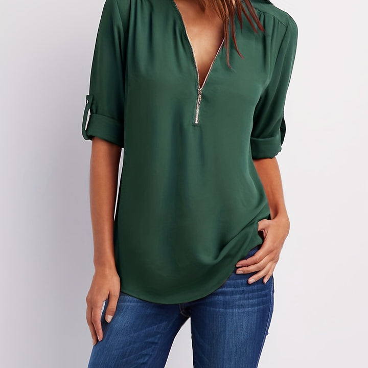 BLOUSE MET RITSSLUITING VOOR VROUWEN