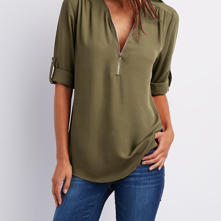BLOUSE MET RITSSLUITING VOOR VROUWEN