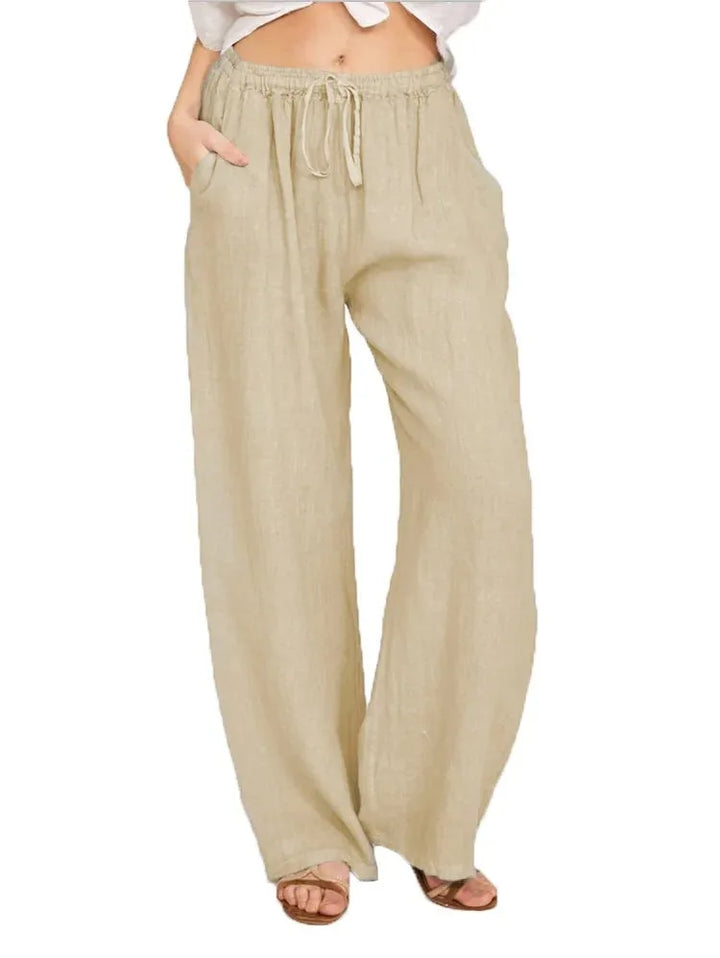 KLASSIEKE BROEK MET WIJDE PIJPEN VOOR VROUWEN