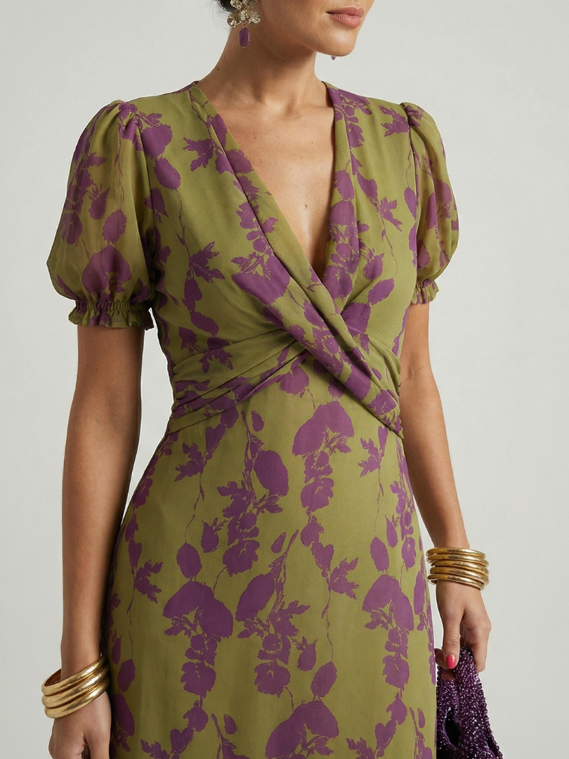 CHIQUE MIDI FLORELE JURK VOOR VROUWEN