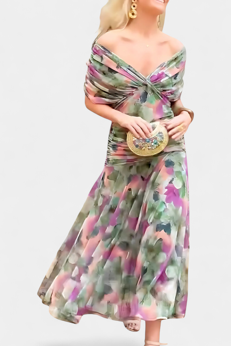 ELEGANTE GEDAPEERDE JURK VOOR VROUWEN
