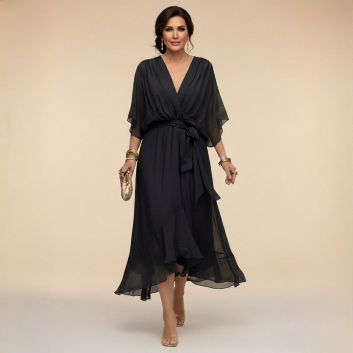 V-HALSMODEL CHIFFONJURK VOOR VROUWEN