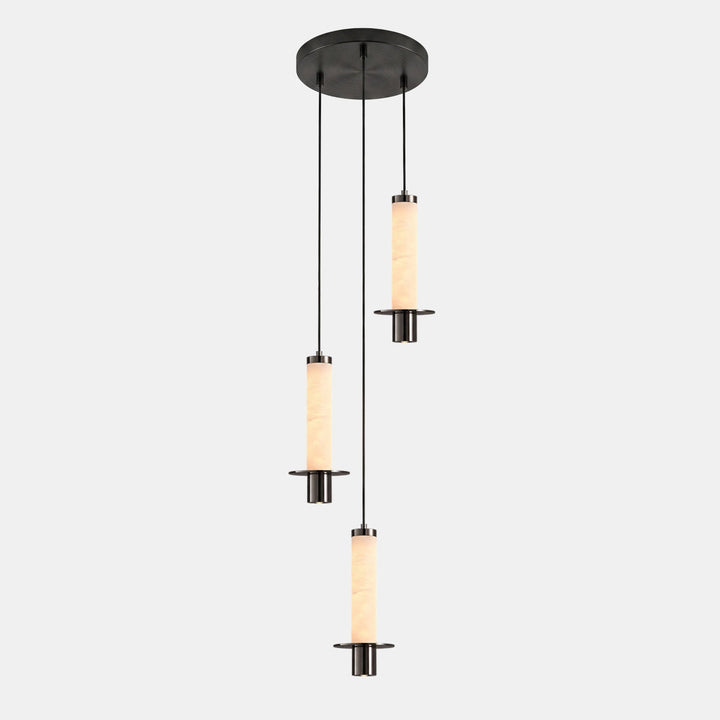 Cylindrical Plinth Alabaster Pendant Lamp